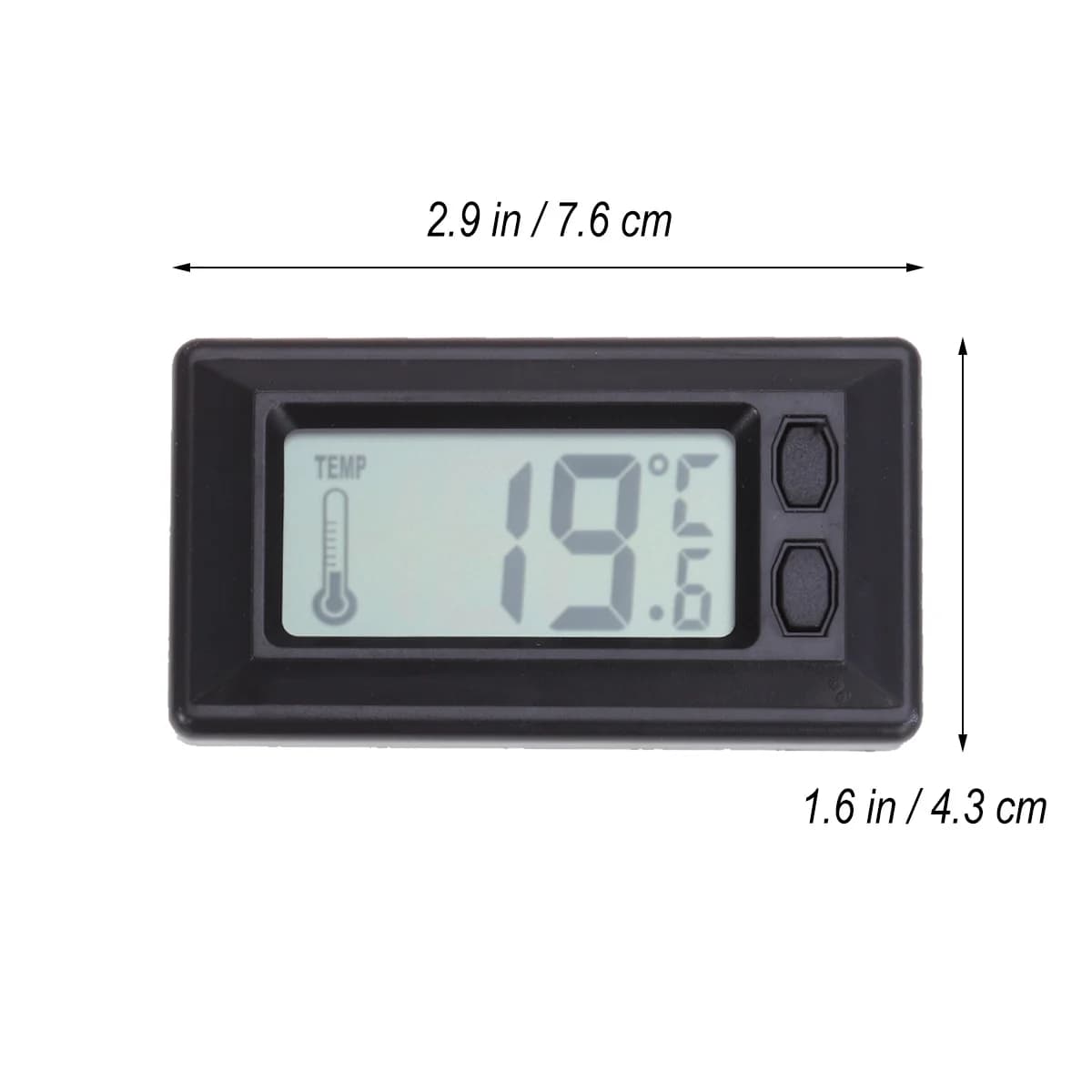Termometro digitale sottile per cruscotto dell'auto Display LCD digitale Temperatura interna Conversione Fahrenheit Celsius Schermo grande