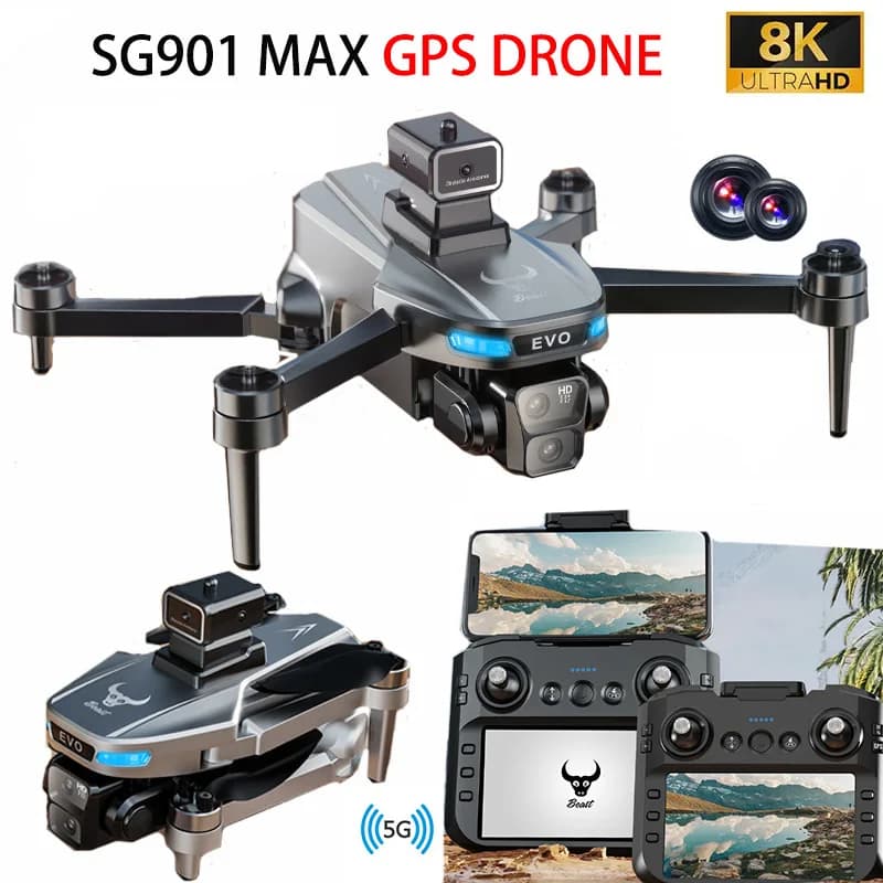 Drone 8K Professionale GPS HD Camera Droni 5G WIFI FPV Video 4k UAV Telecomando a grande schermo da 5,9 pollici RC Dron SG109 PRO MAX