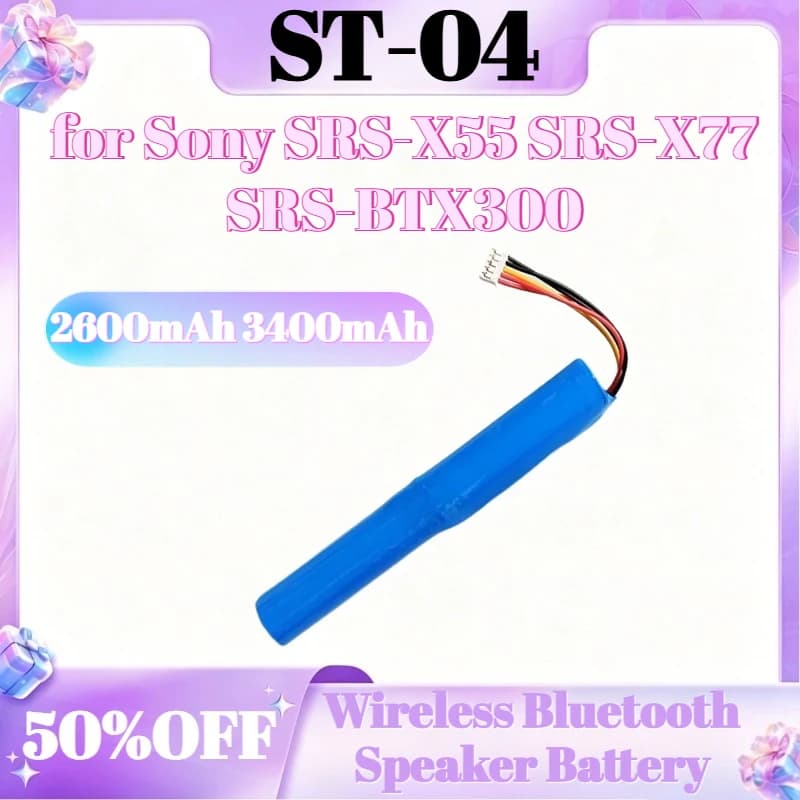 Batteria per Altoparlante Bluetooth Wireless Digitale ST-04 da 2600mAh 3400mAh per Sony SRS-X55 SRS-X77 SRS-BTX300