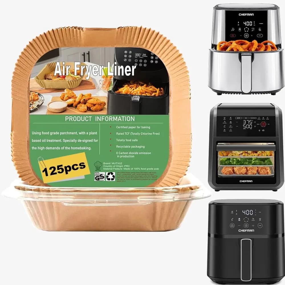 Fogli di carta da forno usa e getta o resistenti agli agenti chimici per friggitrice ad aria, 6 qt, 8 QT, 9,5 pollici, 10 Qt, 12-Quart, per forno e friggitrice ad aria