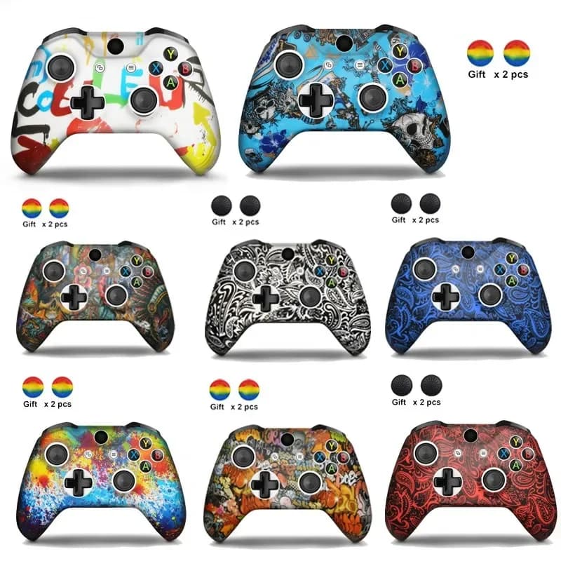 Nuove custodie protettive morbide in silicone per gamepad Xbox One, cover per joystick con tappi per le impugnature.