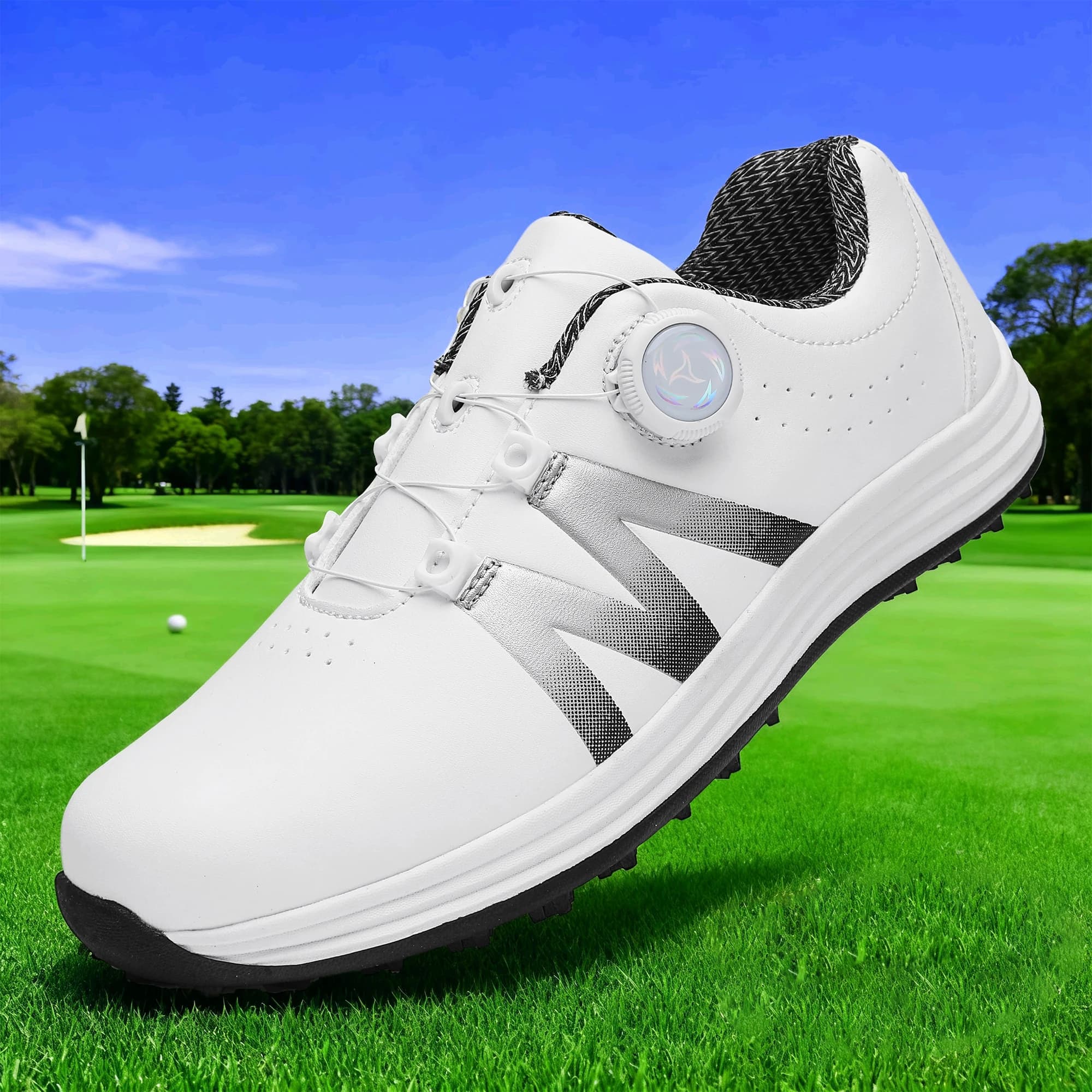 Scarpe da golf all'aperto Abbigliamento sportivo per il tempo libero per viaggi Alpinismo e passeggiate Tendenza moda leader, bianco e nero 10