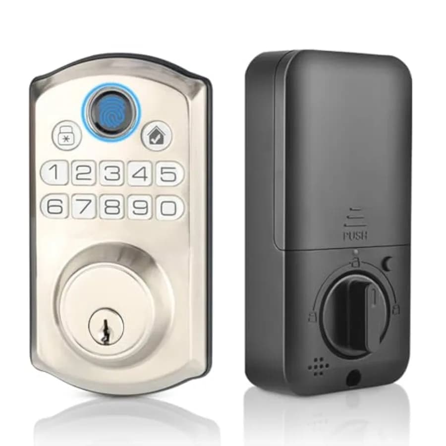 Fingerprint Door Lock Keyless Entry Door Lock Electronic Keypad Deadbolt Biometric Smart Locks for Front Door Auto Lock Anti-Pe