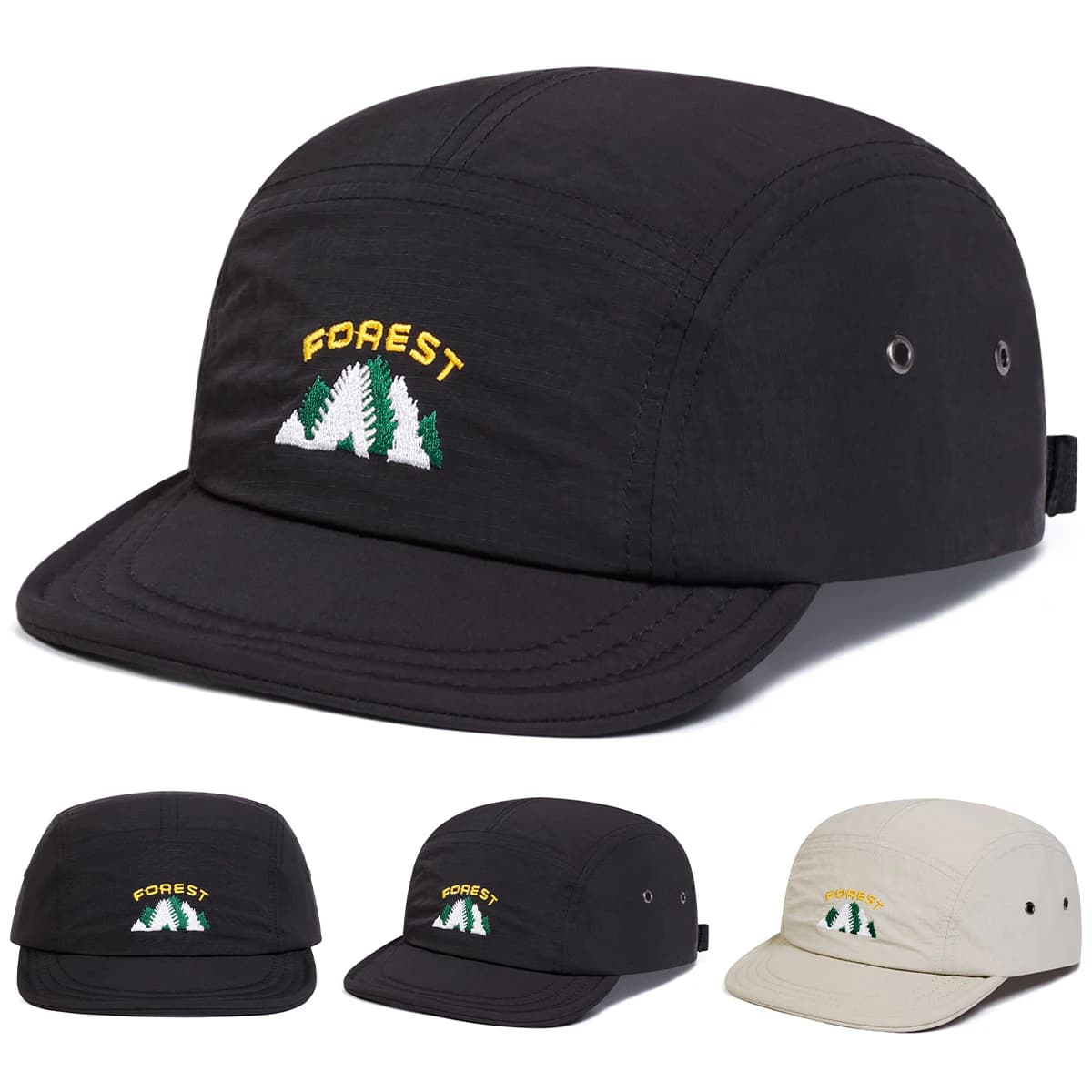Berretti da baseball ad asciugatura rapida con ricamo FOREST unisex Cappelli casual regolabili per esterni primavera estate Cappello per protezione solare Berretto sportivo