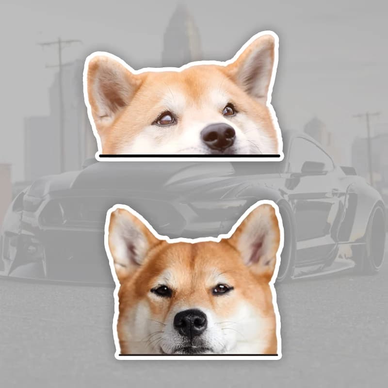 1Piece Cute Shiba Inu Dog Car Decals Bumper Window Stickers Car Accessories Waterproof Car Stickers Sunscreen Adhesive Stickers