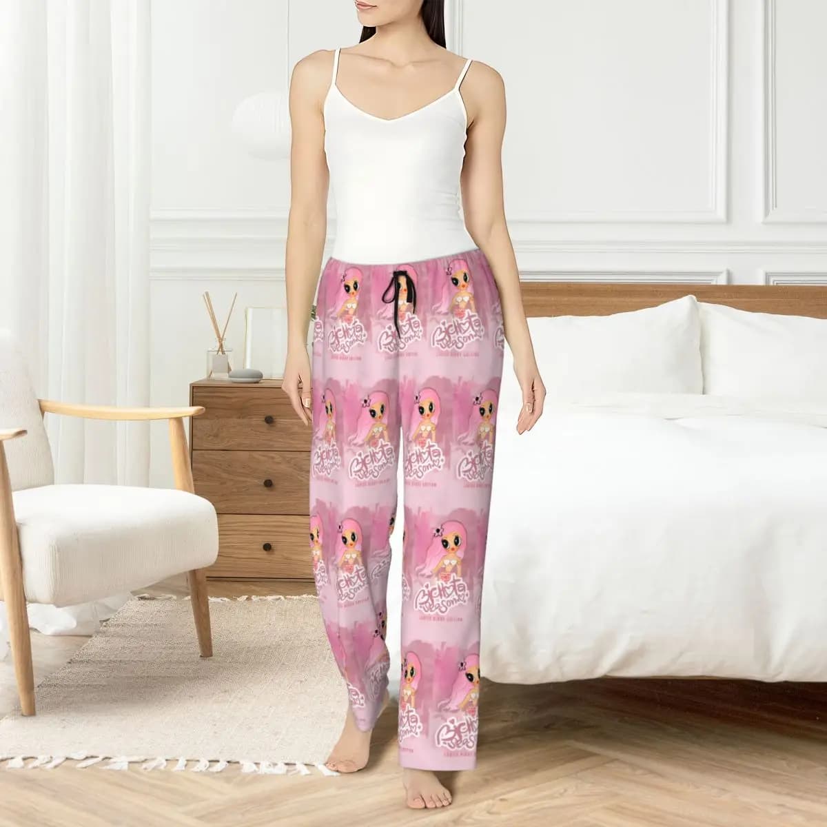 Pantaloni da pigiama personalizzati Singer Karol G Indumenti da notte Cintura elastica da donna Pantaloni da salotto con tasche