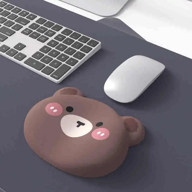 Simpatico supporto per poggiapolsi per mouse, tastiera, computer, bracciolo per scrivania, forniture per ufficio ergonomiche, tappetino per mouse in PU ad aumento lento