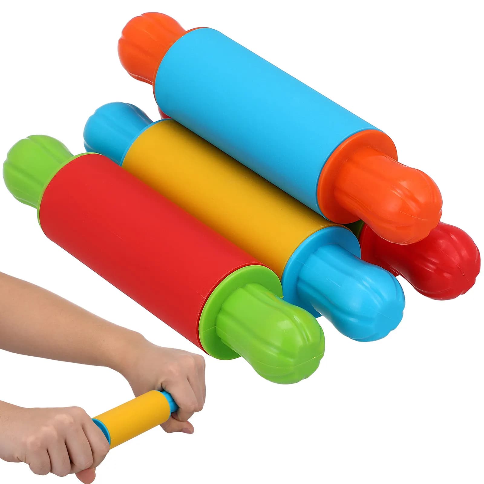 Set di 4 Utensili per Argilla, Rulli per Plastilina, Kit Creativo per Modellare l'Argilla, Strumenti per l'Apprendimento Precoce