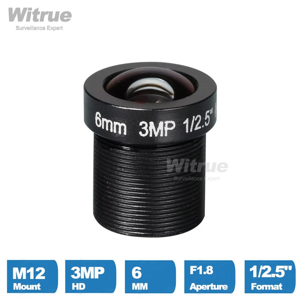 Witrue HD cctv lens 3MP 6 MILLIMETRI M12 * 0.5 Mount 1/2.5 F1.8 53 gradi per la sicurezza telecamere A CIRCUITO CHIUSO