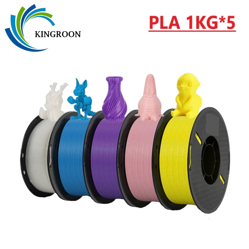 KINGROON 5 kg PLA Filament 3D Printer Filament 1.75 mm 3D Plastic Filament PLA Colored for Most FDM 3D Printers