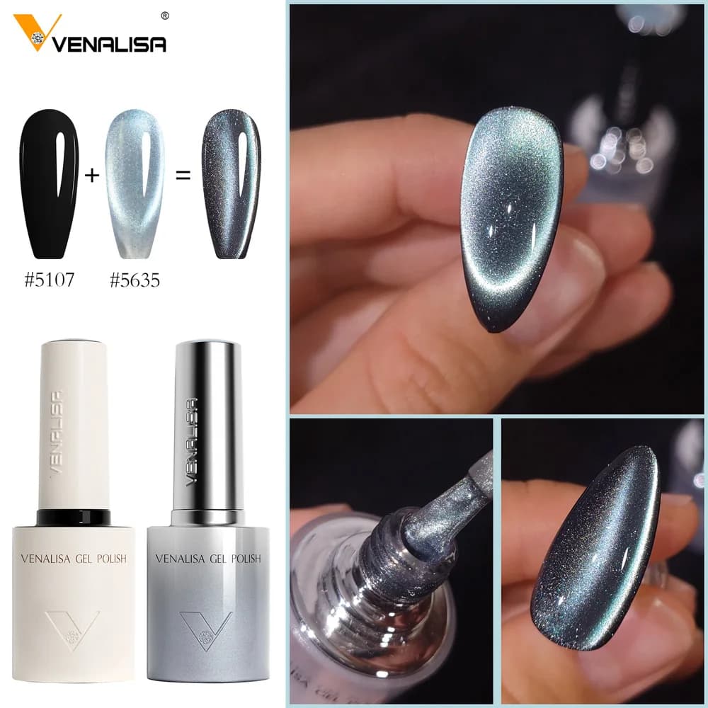 1pc Venalisa 10ml Smalto Gel per unghie Pennello rotondo HEMA FREE TPO FREE Soak Off Sparkle Cat Eye Gel Lacca Texture morbida Gel Vernice