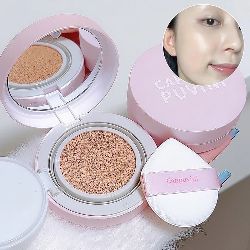 Hydrating Cushion Cream Cappuvini, Lightweight and Waterproof Natural Liquid Foundation, Illumina il Tono della Pelle, BB Cream Cushion -