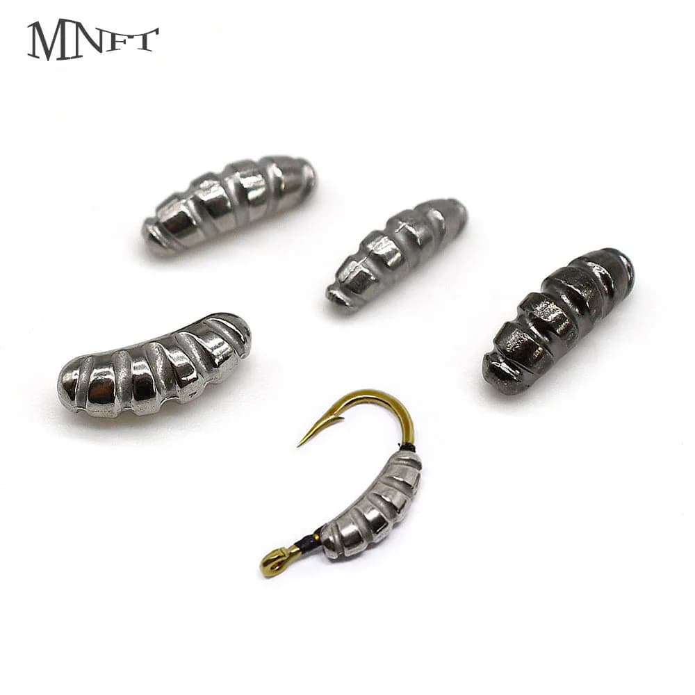 MNFT 6 pezzi per pesca a mosca nascende corpo pesante in tungsteno jig perline posteriori a costine scud/gamberetti/corpo ninfa guscio mosca legatura gancio materiale
