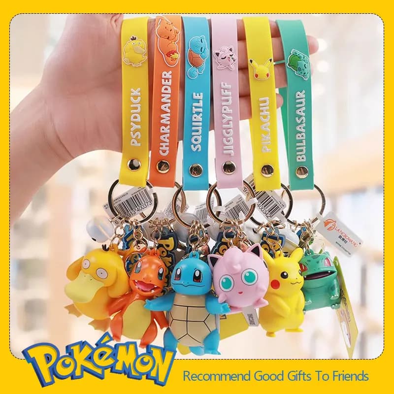 Portachiavi Pokemon Pikachu Bulbasaur Jigglypuff, Giocattoli Action Figure Anime, Souvenir Kawaii, Bambola Psyduck, Regalo per Bambini, Festa di Compleanno