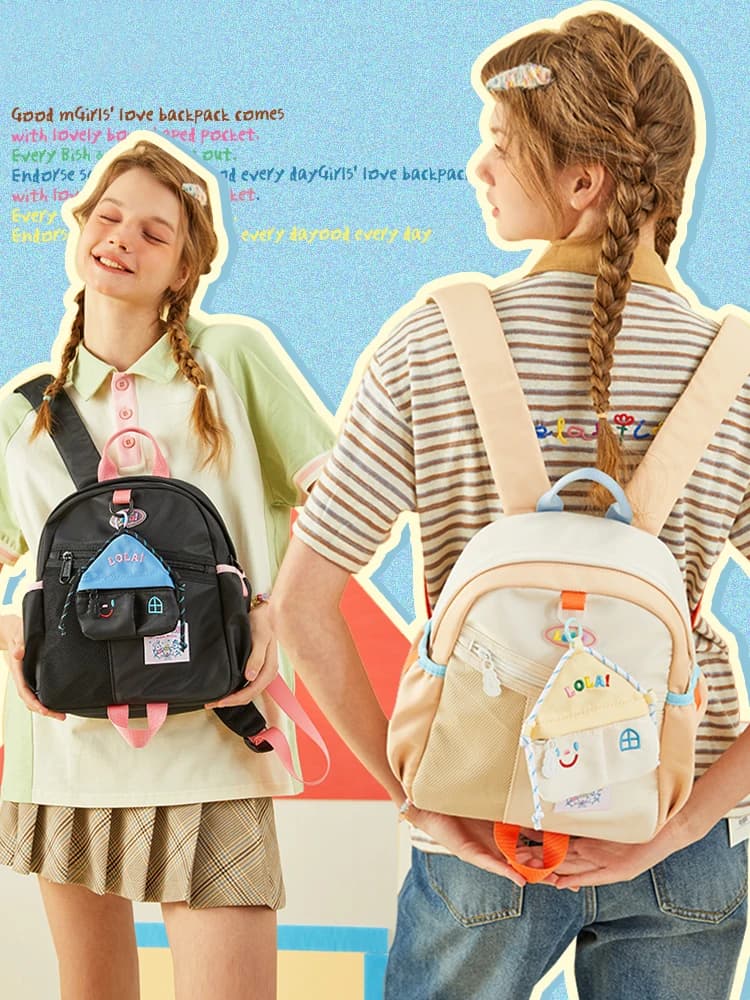 Zaino Design Cute Little House, Collezione Primaverile Giovanile, Ideale per Viaggi, Essenziale per lo Shopping, Leggero, Unisex