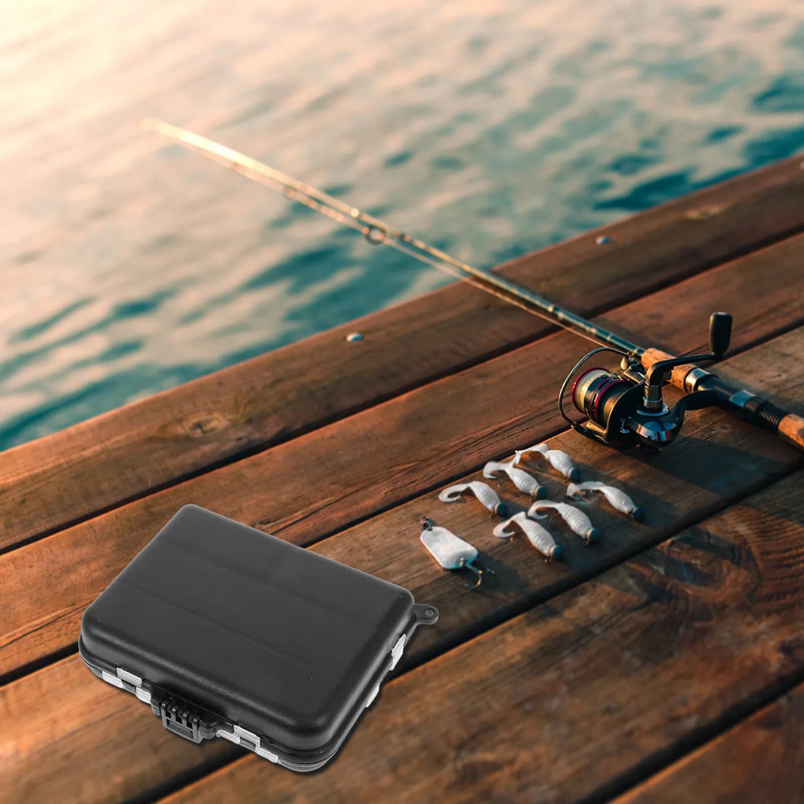 Scatola Porta Attrezzatura da Pesca Portatile, Organizzatore Resistente con Scomparti Multipli per Ganci, Esche, Accessori e Attrezzi