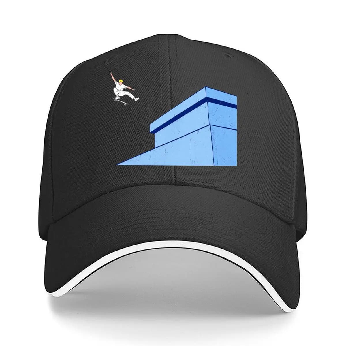 Minimal Skate Jump Blue Ledge Sandwich Baseball Cap Sun Cap Outdoor Workouts Hat
