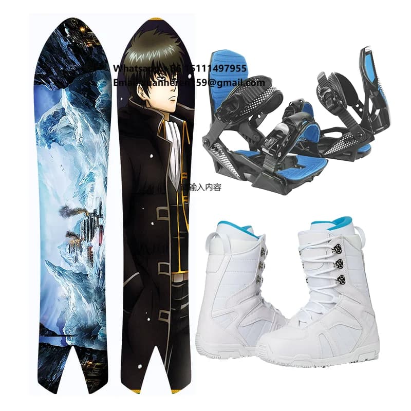 Custom Snowboards & Skis Step on Binding Powder Swallow Tail Snow Board Set Snowboard