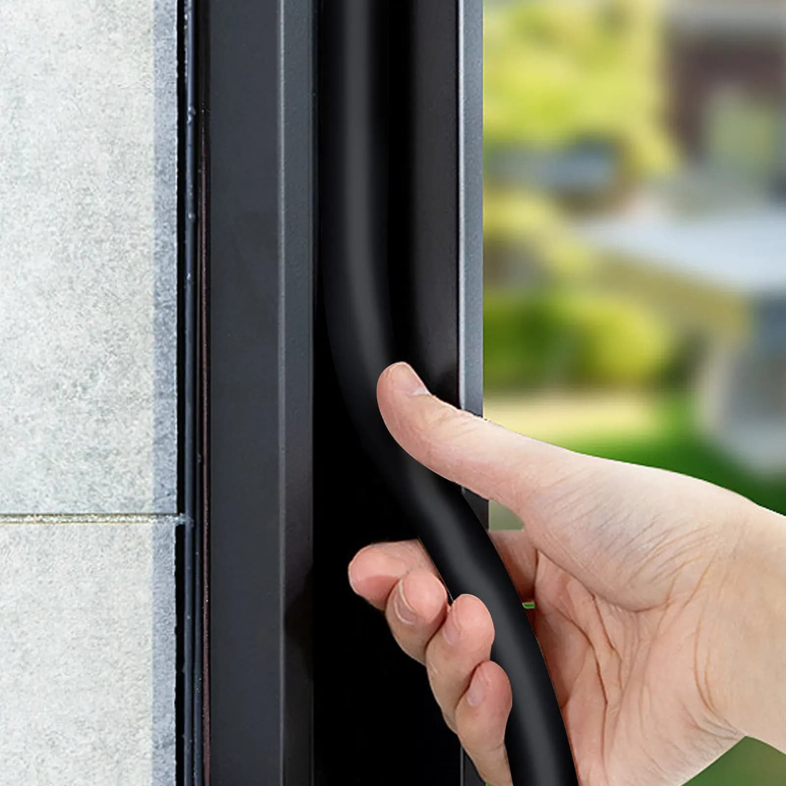 Guarnizione Nera per Porte 6M, Striscia Adesiva in Gomma Resistente per Finestre, Porte, Armadi, Bagni, Insonorizzazione e Protezione dalle Correnti d'Aria