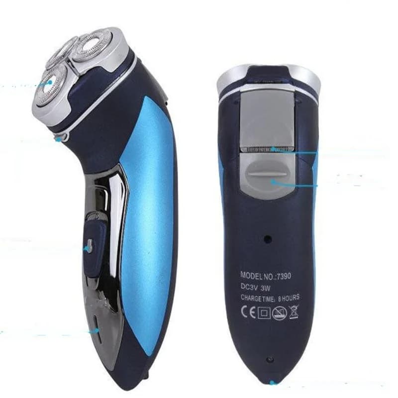 Lavabile Elettrico 3D Galleggiante Rotante Barba Macchina da Barba Rasoio da Uomo Rasoio Viso Tagliacapelli Baffi Trimmer Uomo Clipper Rasatura