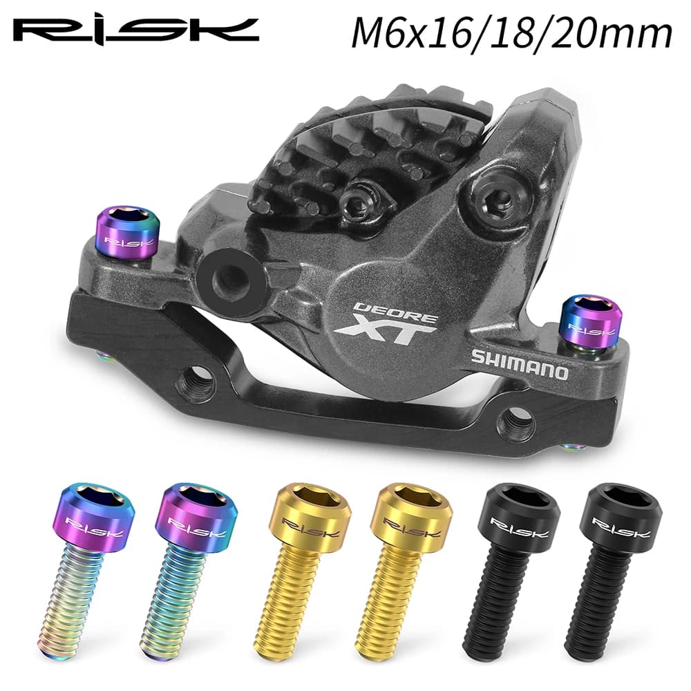RISK 4 pz. bulloni in lega di titanio M6x18mm M6x20mm per pinza freno a disco, bulloni di bloccaggio per pedivella bici MTB e da strada