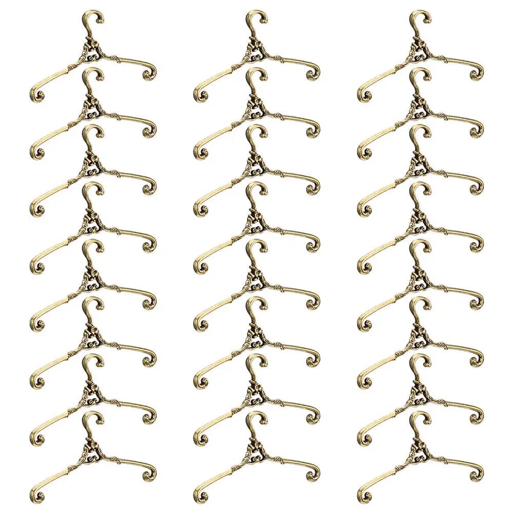 48 Pieces Metal File Hanger in Miniature, Construction Metal Robust for Decoration Wardrobe Home of the Dolls and Dress Management, Clothes rack