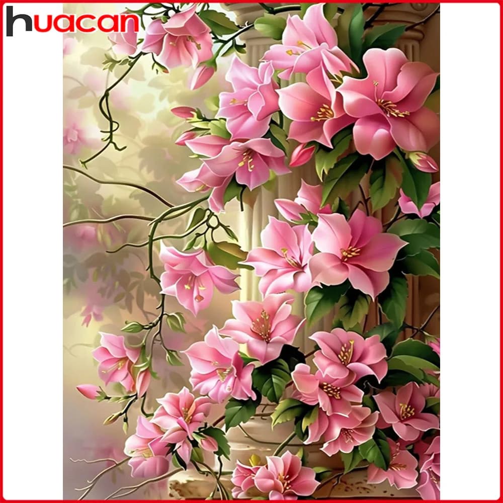 Huacan Pittura Diamante Fai da Te Azalea Diamante Ricamo Fiore Kit Completo Immagine di Strass