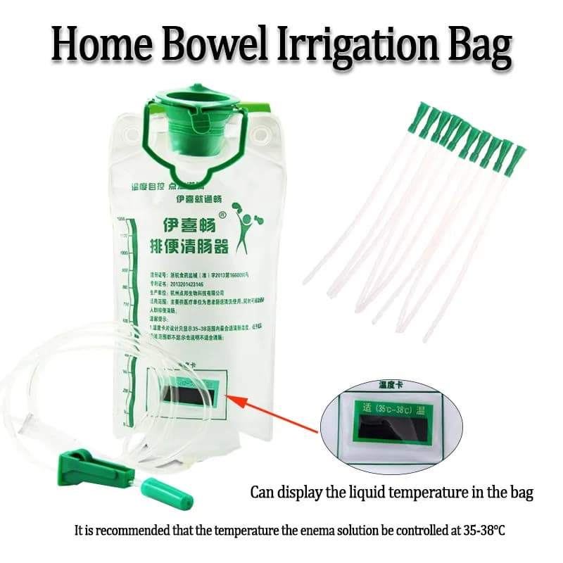 Kit per Irrigazione Colonica Domestica da 1200ML, Borsa Riutilizzabile per Pulizia Intima