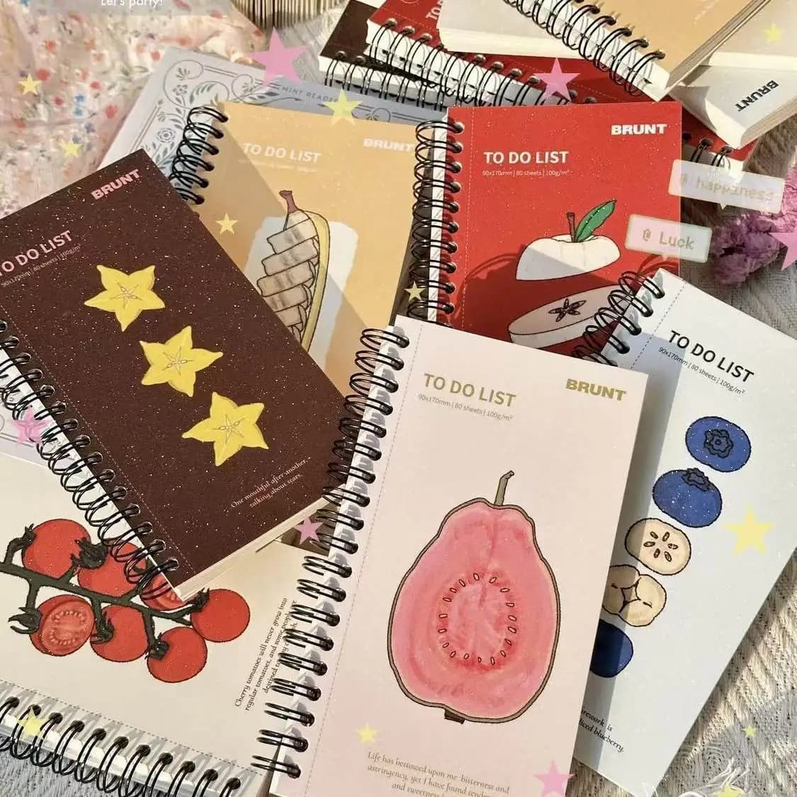 Todolist Self-discipline Notebook, Fruit Illustration Style Planner Book, High Appearance Notebook, Portable Student Plan Book