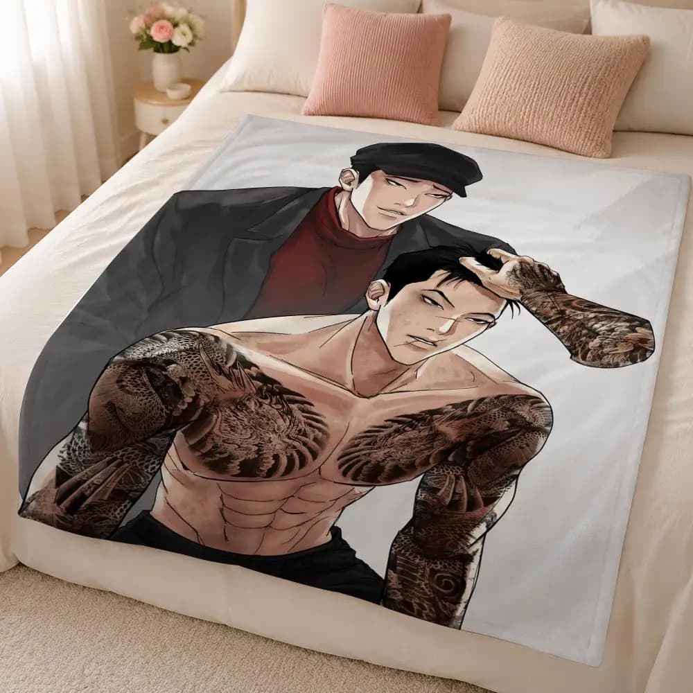 Anime L-Lookism Korean School Action Drama Throw 320g Soft Flannel Fleece Throw Blanket Cover Sofa Bed Dorm Nap Gift