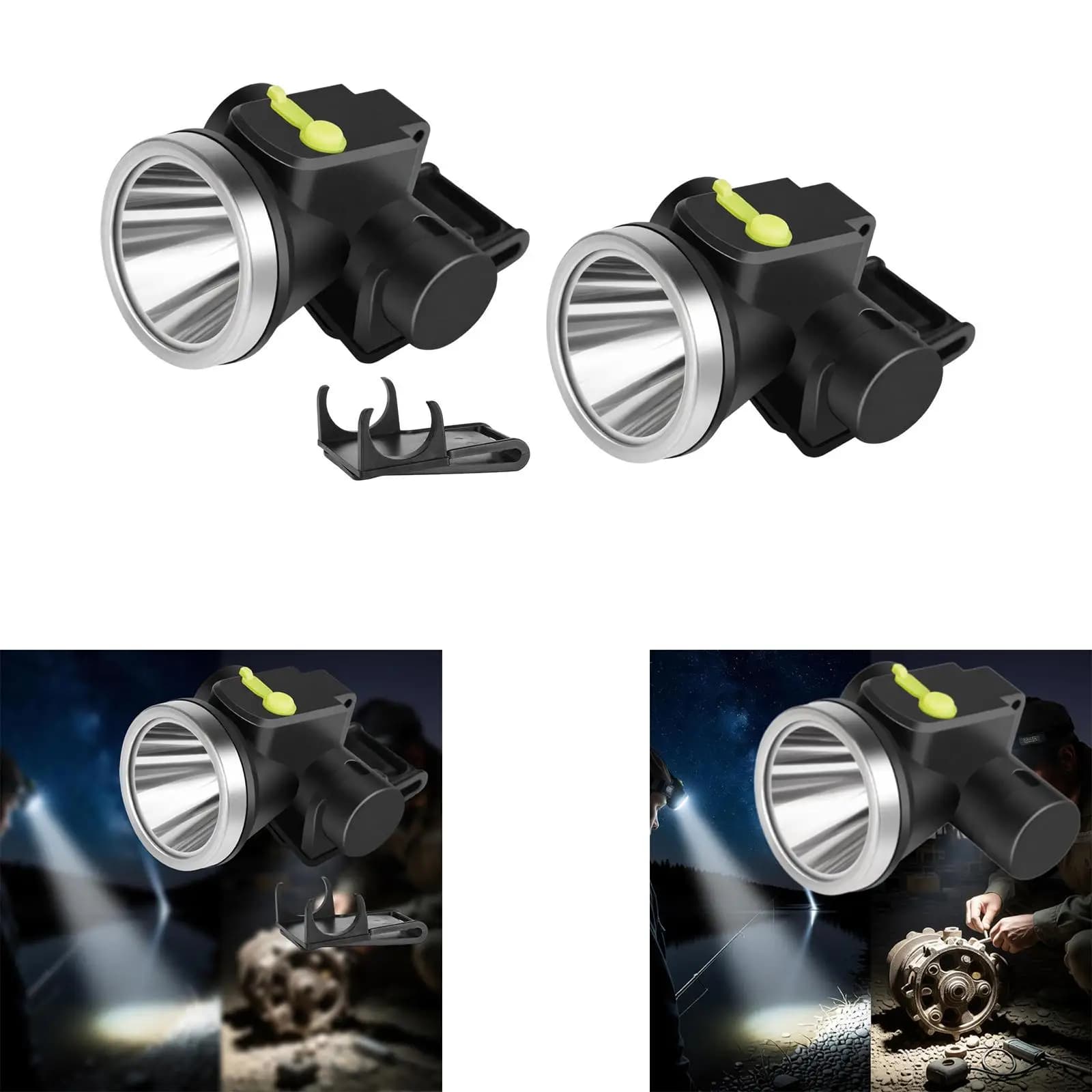 Lampada frontale a LED luminosa, professionale, resistente all'acqua, versatile, ricaricabile, per campeggio, ciclismo, arrampicata
