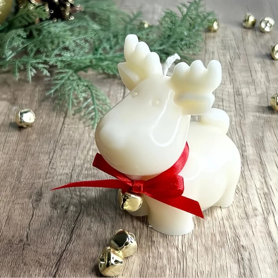 Stampo in resina fai da te, decorazione da tavolo a forma di renna in resina epossidica, stampo in silicone tridimensionale fai da te per candele, simpatico cervo natalizio