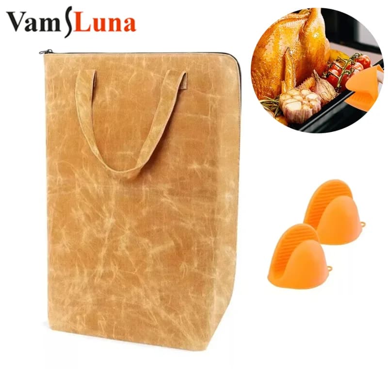 Coperta isolante riutilizzabile per barbecue - Copertura per griglia resistente al calore con manici per bloccare succhi e sapori - Co per esterni resistenti