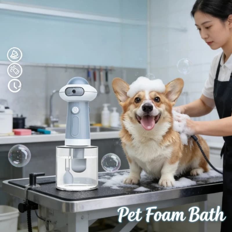 Macchina Portatile per Bagno di Animali Domestici, Generatore Automatico di Schiuma per Shampoo per Cani e Gatti, per una Facile Pulizia