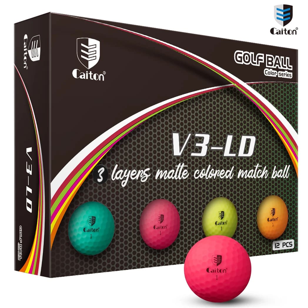 Palline da golf colorate opache Pro - 12/3 pezzi, alto profilo, struttura a 3 strati, surf con fossette 332, tocco morbido e durevole, distanza di volo lungo.