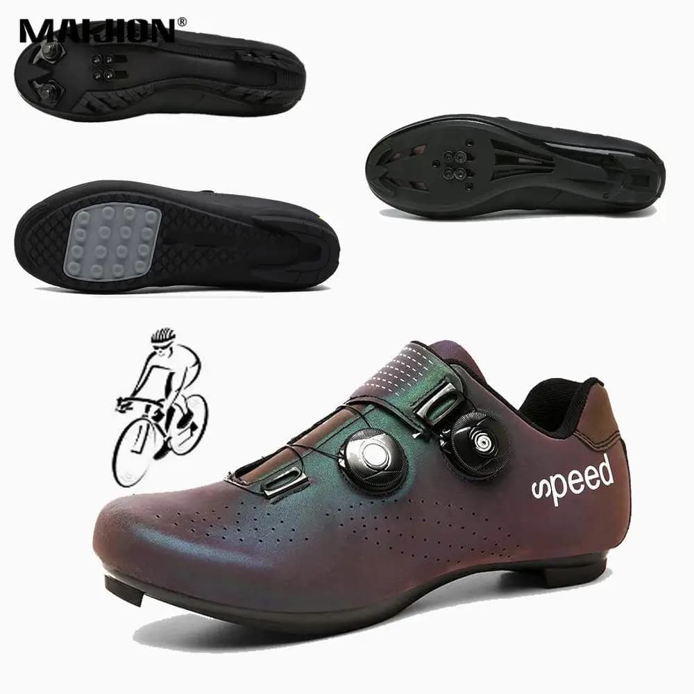Scarpe da Ciclismo per Uomo e Donna, per Bici da Strada e Mountain Bike, con Chiusura a Fibbia, per Allenamento Indoor e Corse