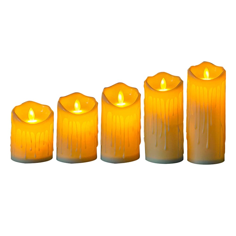 Flickering Light Battery Operated 5cm Decorative Candles Home Decoration Smooth Electrical Candles Tear Shaped for Party Festive