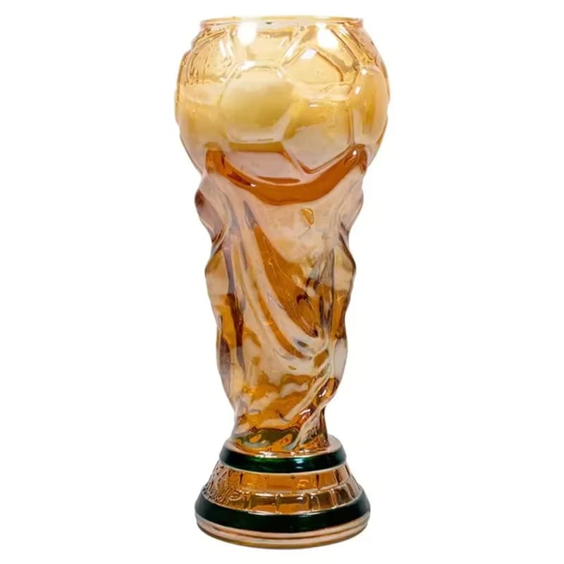 World Cup 2026 Trophy Shape Beer Glass, Premium Style for Man Cave Furniture, Home Bar, Unique Gift for Football Fans