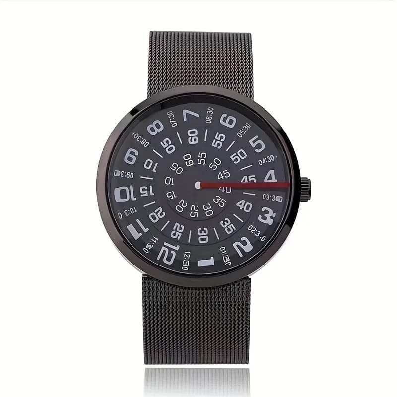 Simple and versatile creative watch with black technology, fashion trend for women and men, quartz watch for couple