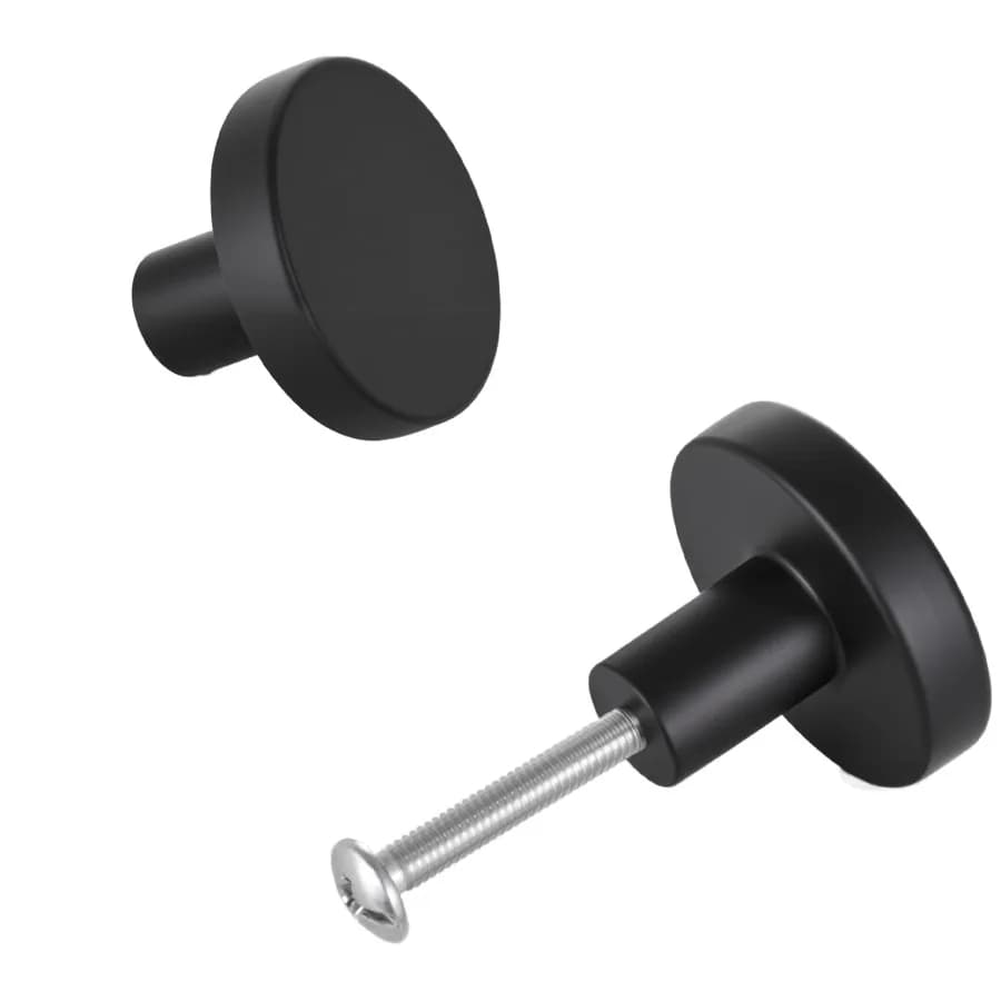 Set of 10 Black Zinc Alloy Cabinet Knobs 1.26-Inch Mushroom Design Drawer Pulls and Door Handles Durable Hardware with Screws f
