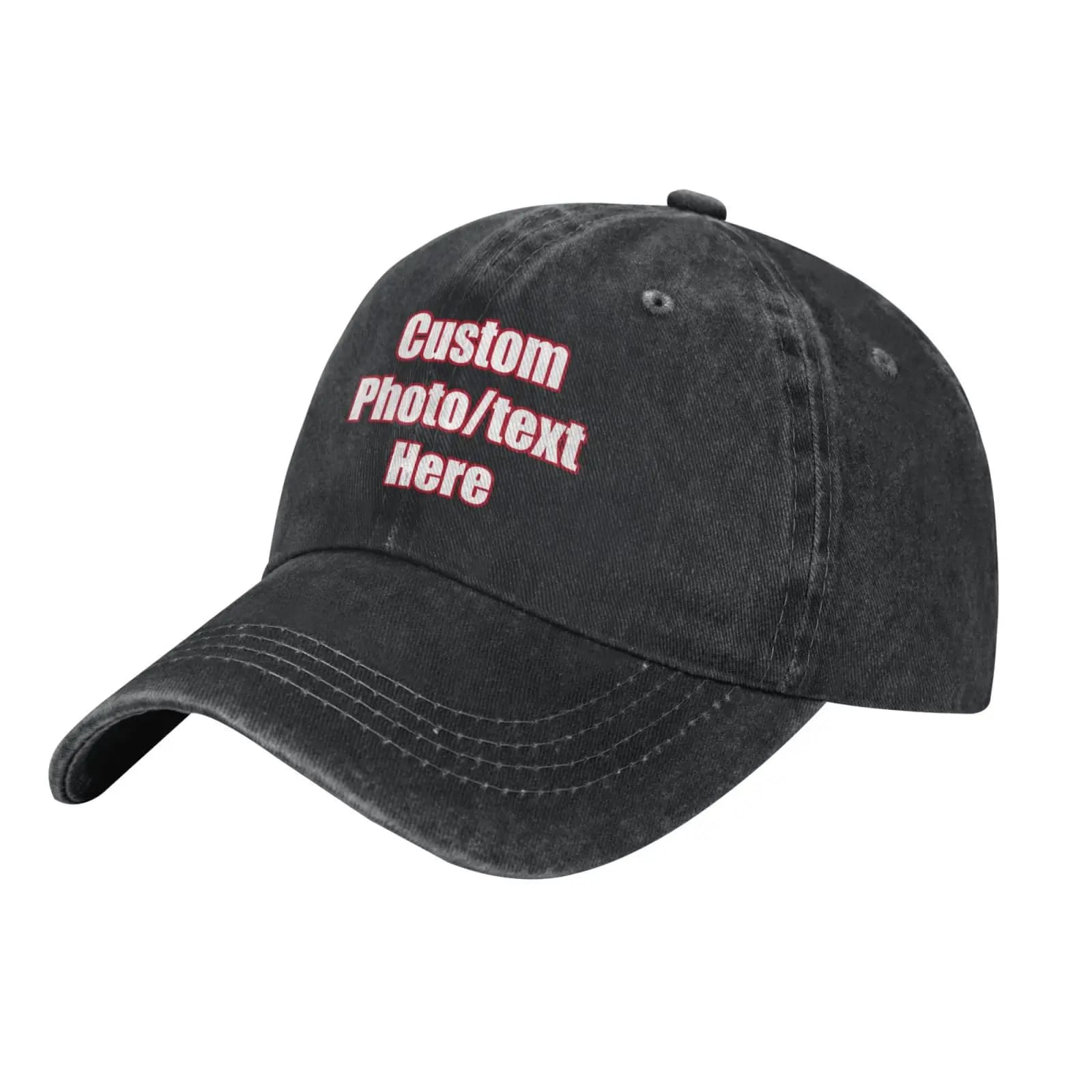 Custom Washed Denim Baseball Cap Unisex Adult Travel Hats Vintage Style Adjustable Cap for Parties Trips Gift