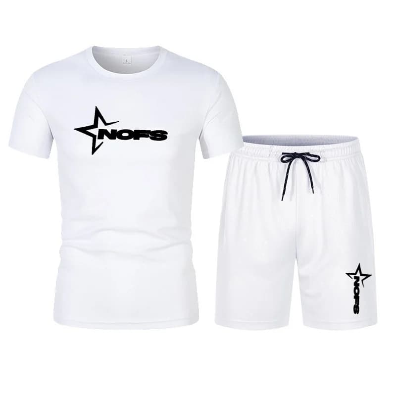 Completo estivo da uomo 2026: T-shirt e pantaloncini, tuta sportiva traspirante da uomo, completo casual alla moda con T-shirt a maniche corte.