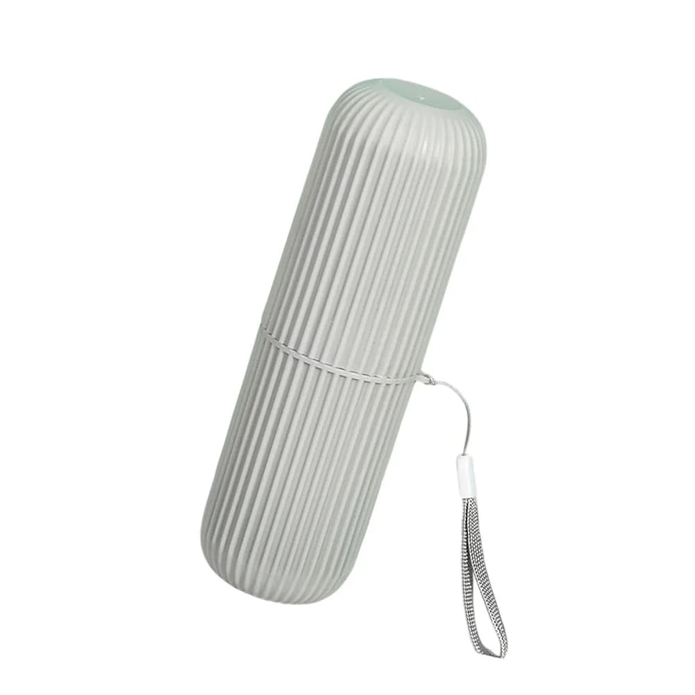 Lightweight Travel Toothbrush Holder Combining Mouthwash Cup Functionality and Toothpaste Compartment for Compact Packing