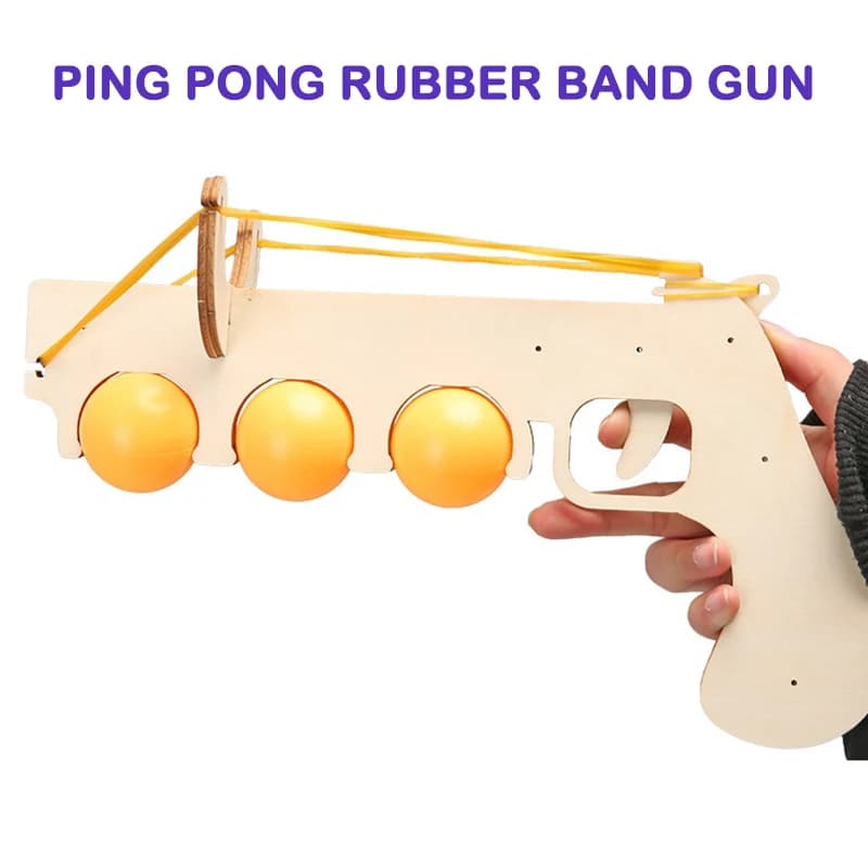 Gioco Educativo in Legno Tecnologia Esperimentale, Giocattoli Scientifici Fai-da-Te per Bambini, Modello Elastico da Ping Pong