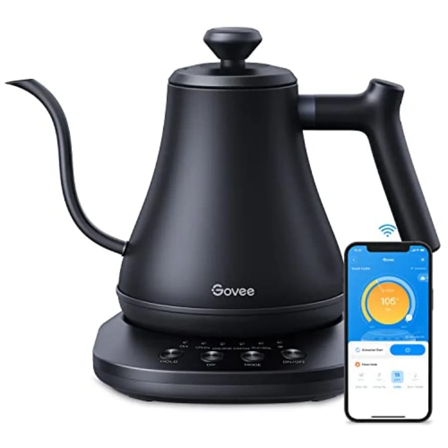 WiFi Electric Kettle with Variable Temperature, Wood Beak Kettle with Control, 200W, Stainless Steel, 0.8L, Opaca Finish