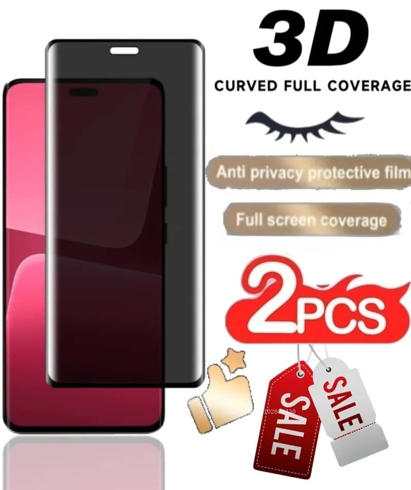 2PCS Privacy Anti Spy Peeping per Redmi Note 14 13 15 Pro Plus Protezione schermo con bordo curvo 3D per Redmi Note 14 15 Pro Film