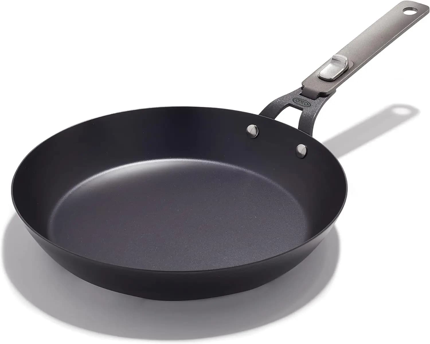 Padella in Acciaio al Carbonio Pretrattata da 10 Pollici con Manico Staccabile, per Uso Interno ed Esterno, Adatta per Induzione e Forno