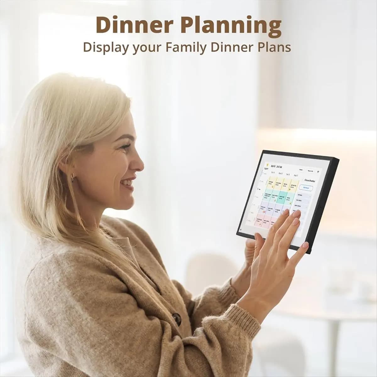 10.1 inch A77I digital calendar work chart, interactive touchscreen, smart family planner, EU digital desk plug with display for the hearth