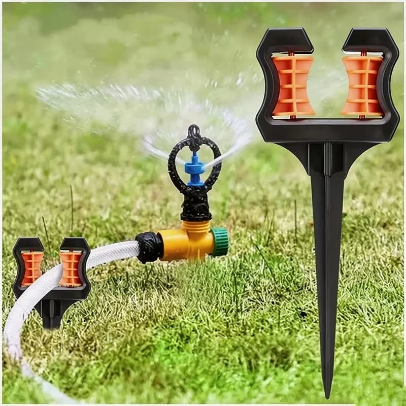Garden Hose Guide Stake (Plastic) – Anti-Tangle Ground-Insert Guide for Lawn & Garden Irrigation Hoses (Includes Hose Retainer)