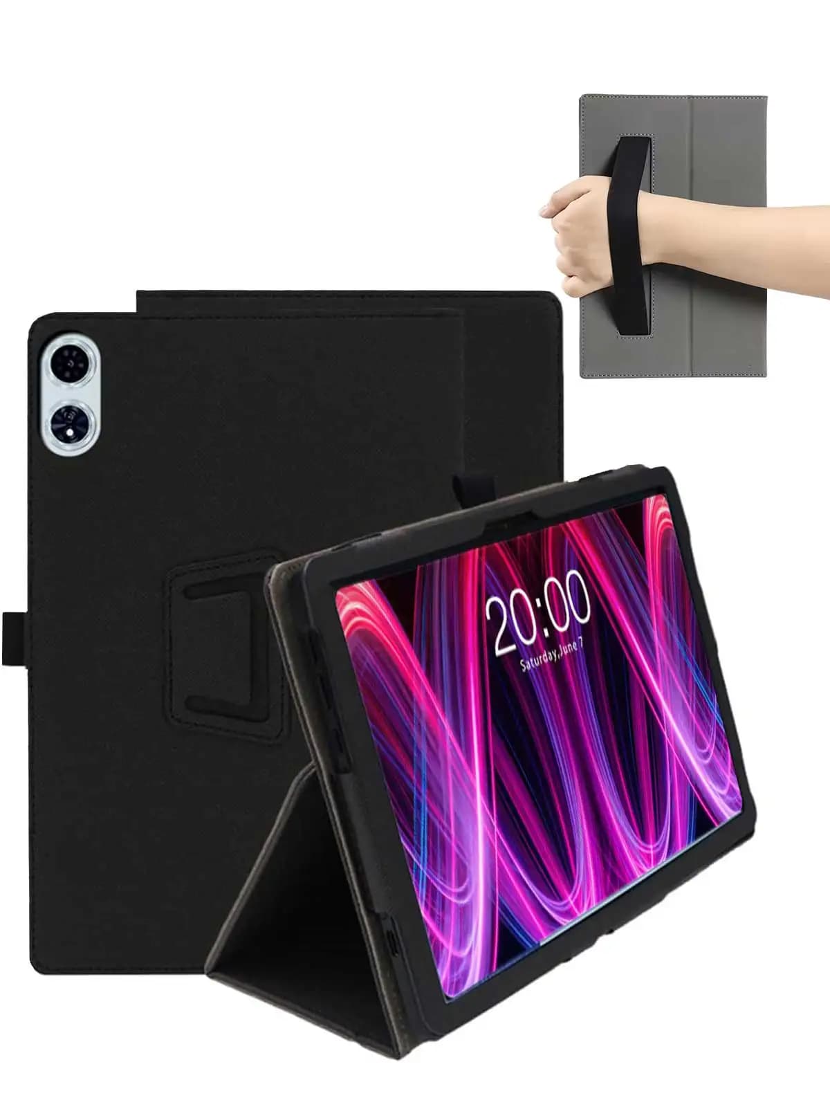 Case for Teclast T60 Plus 12inch, Tablet Case, Folding Stand Protective Cover with Pencil Holder and Wrist Strap
